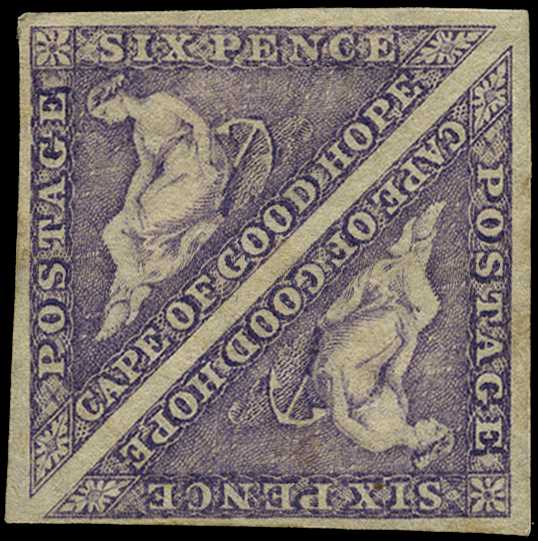 1864 6d bright mauve mint cut-square pair,...