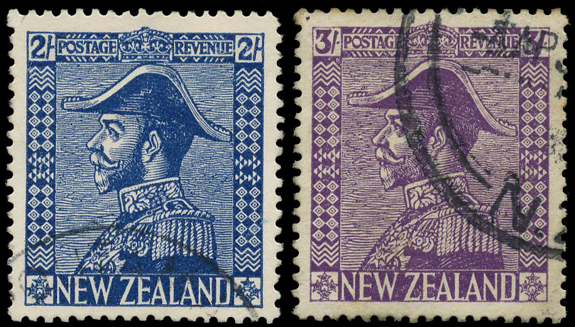 1926 2/- deep blue and 3/- mauve CDS-used....
