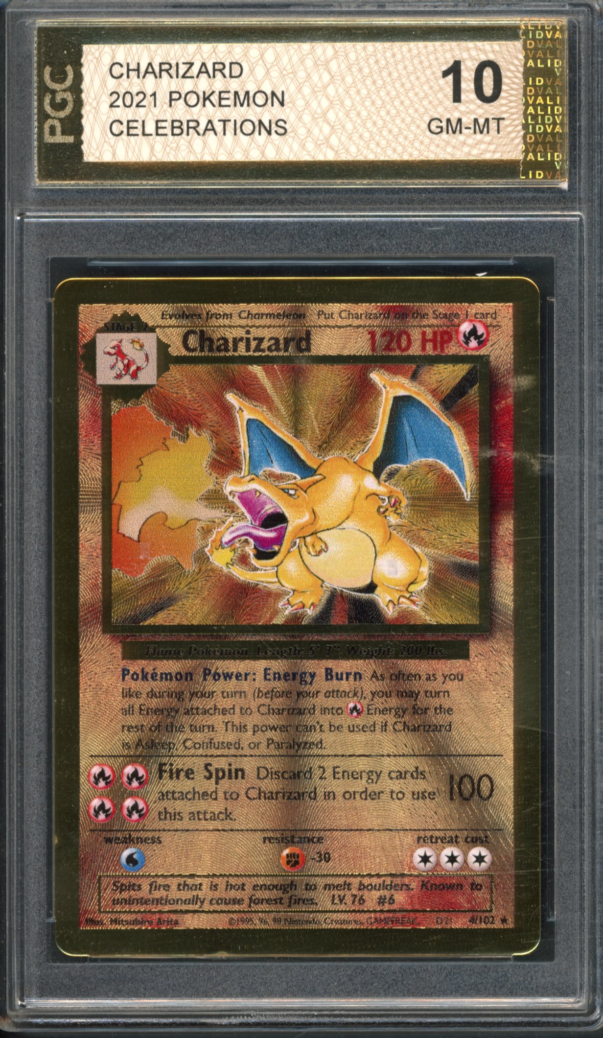 PGC 10 Charizard - Metal Card Ultra Premium Collection Celebrations