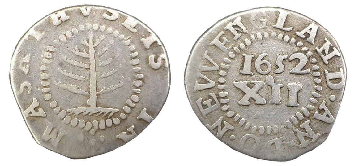 USA, Massachusetts Bay Colony, silver Pine Tree Shilling, 1652