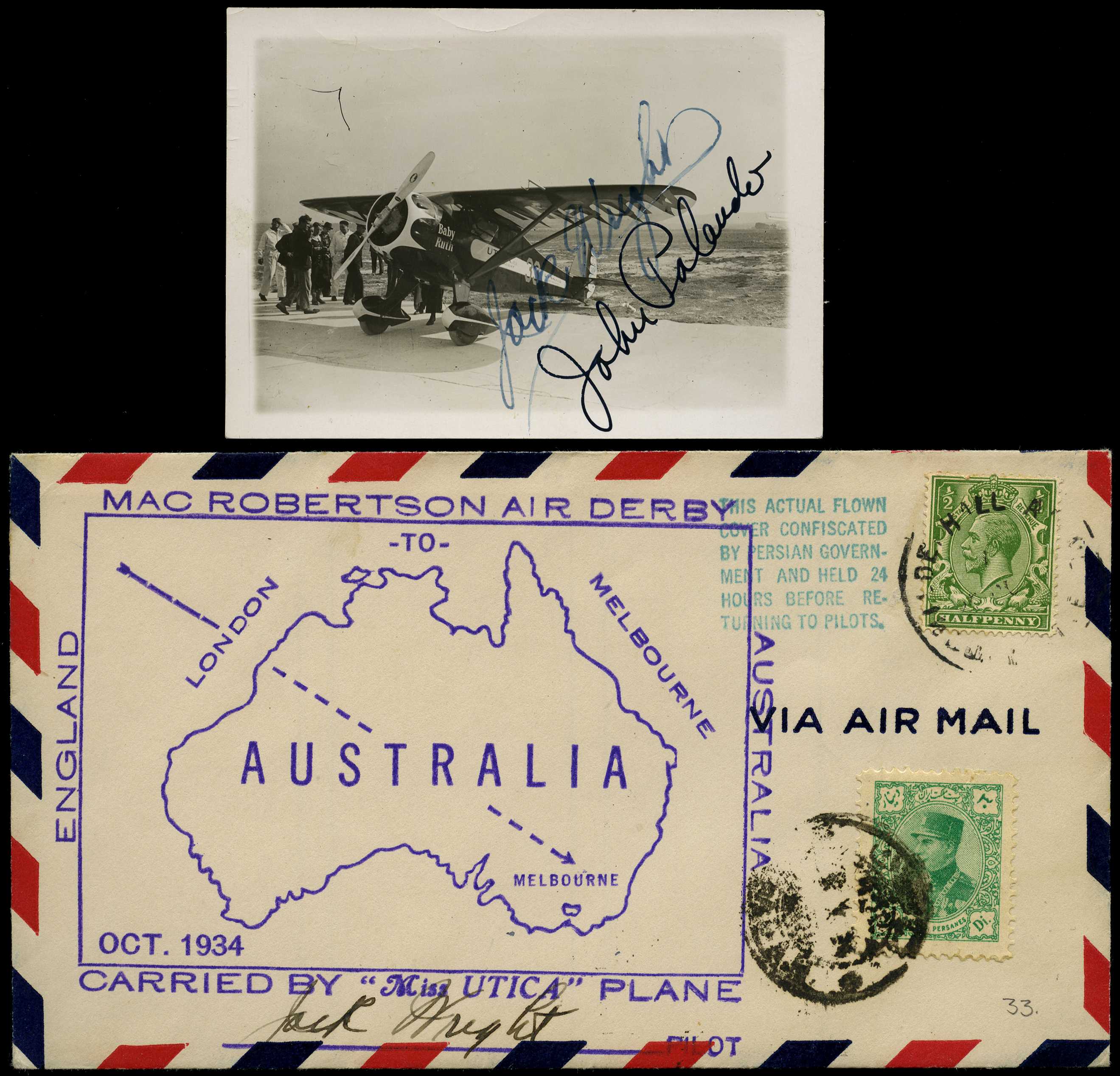 AUSTRALIAN FLIGHT COVERS: 1934 MacRobertson...