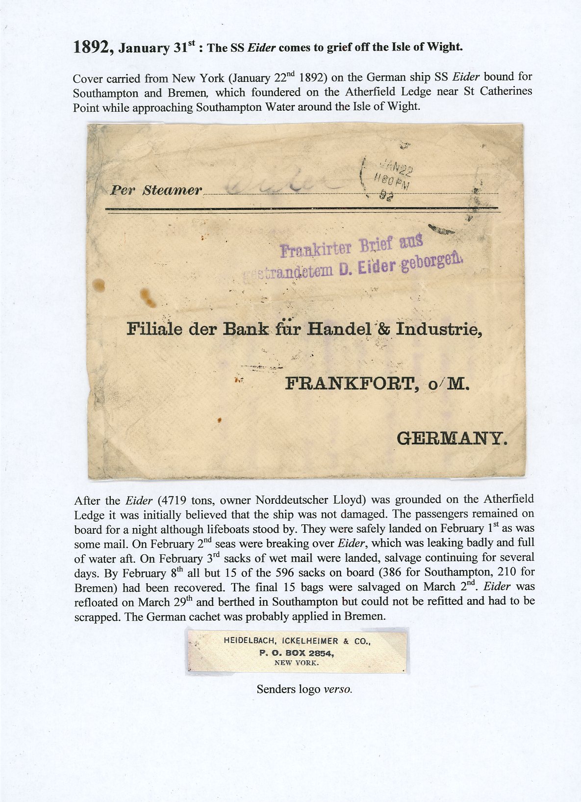 USA: 1892 two covers and one postcard,...
