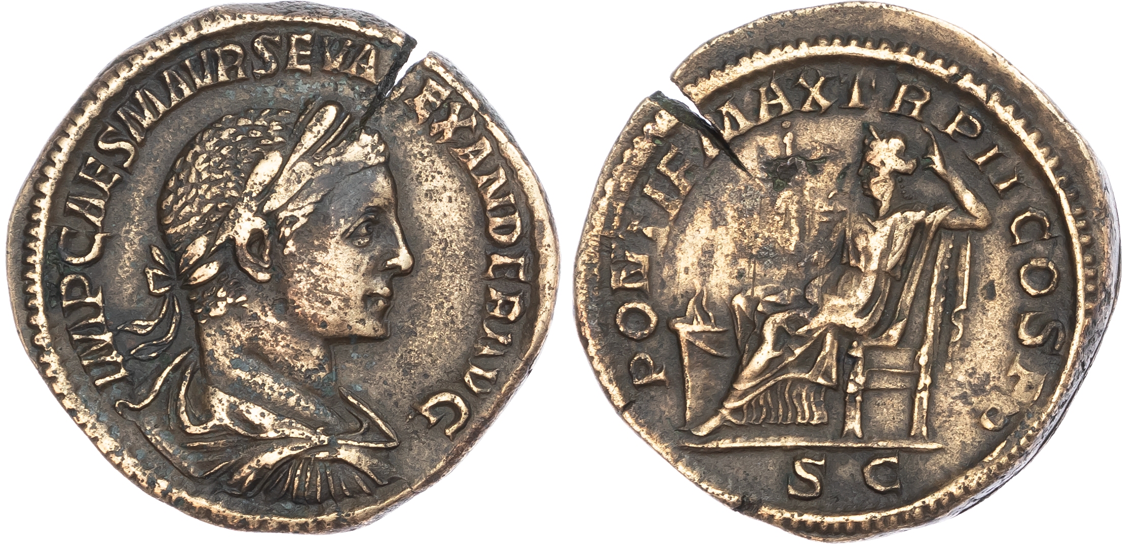 Severus Alexander (AD 222-235) AE Sestertius, Rome, AD 223, 21.25g.