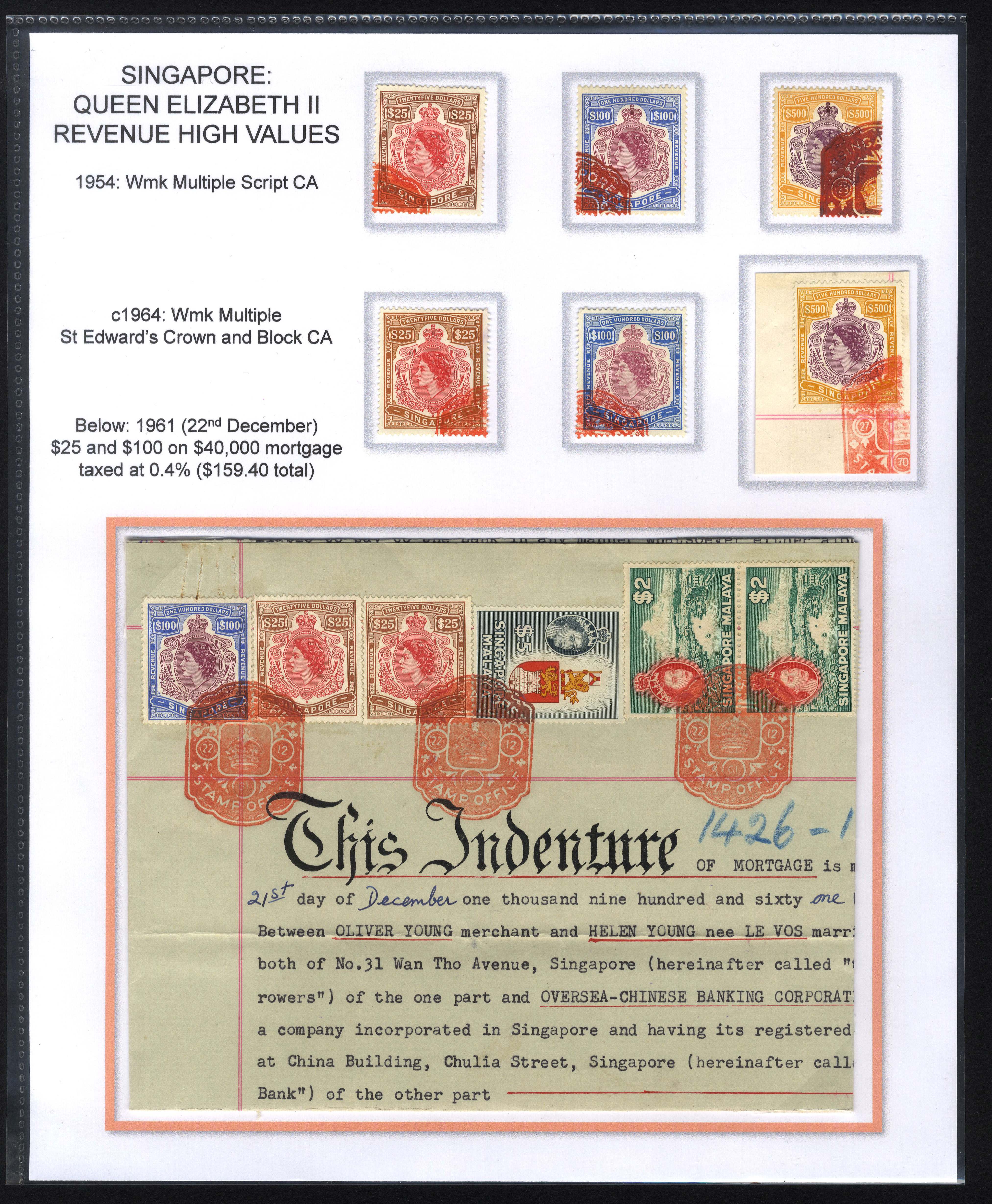 Singapore Revenue QEII collection