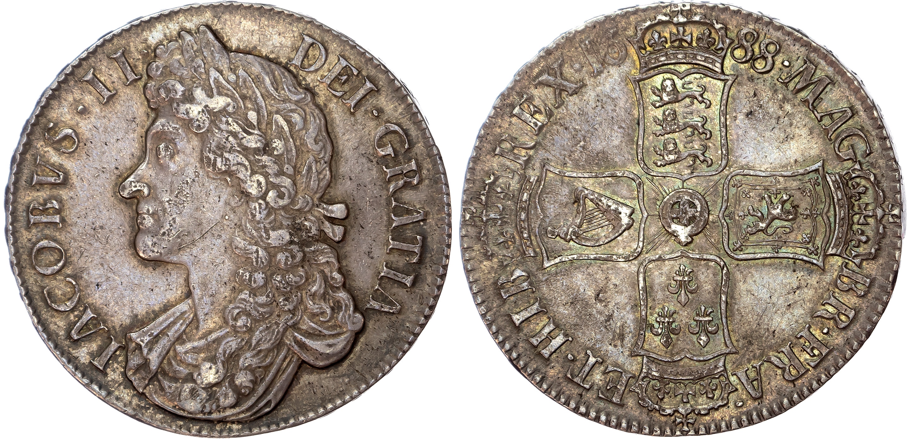 James II (1685-1688) Crown, 1688, QVARTO.