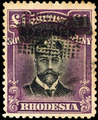 Rhodesia £1 SG 242s Specimen obliterated