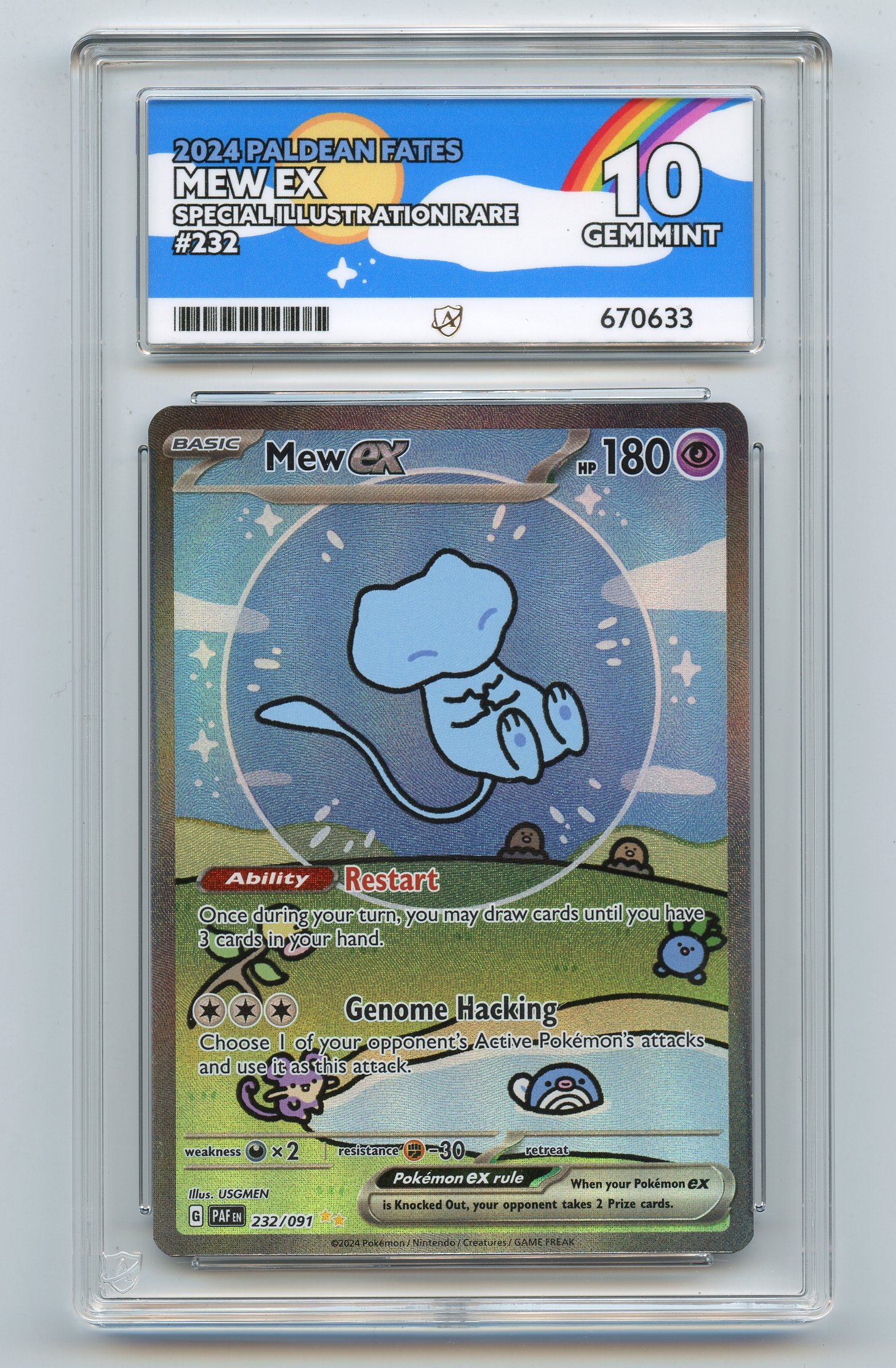 ACE 10 'Bubble' Mew ex #232 Special Illustration Rare - Paldean Fates