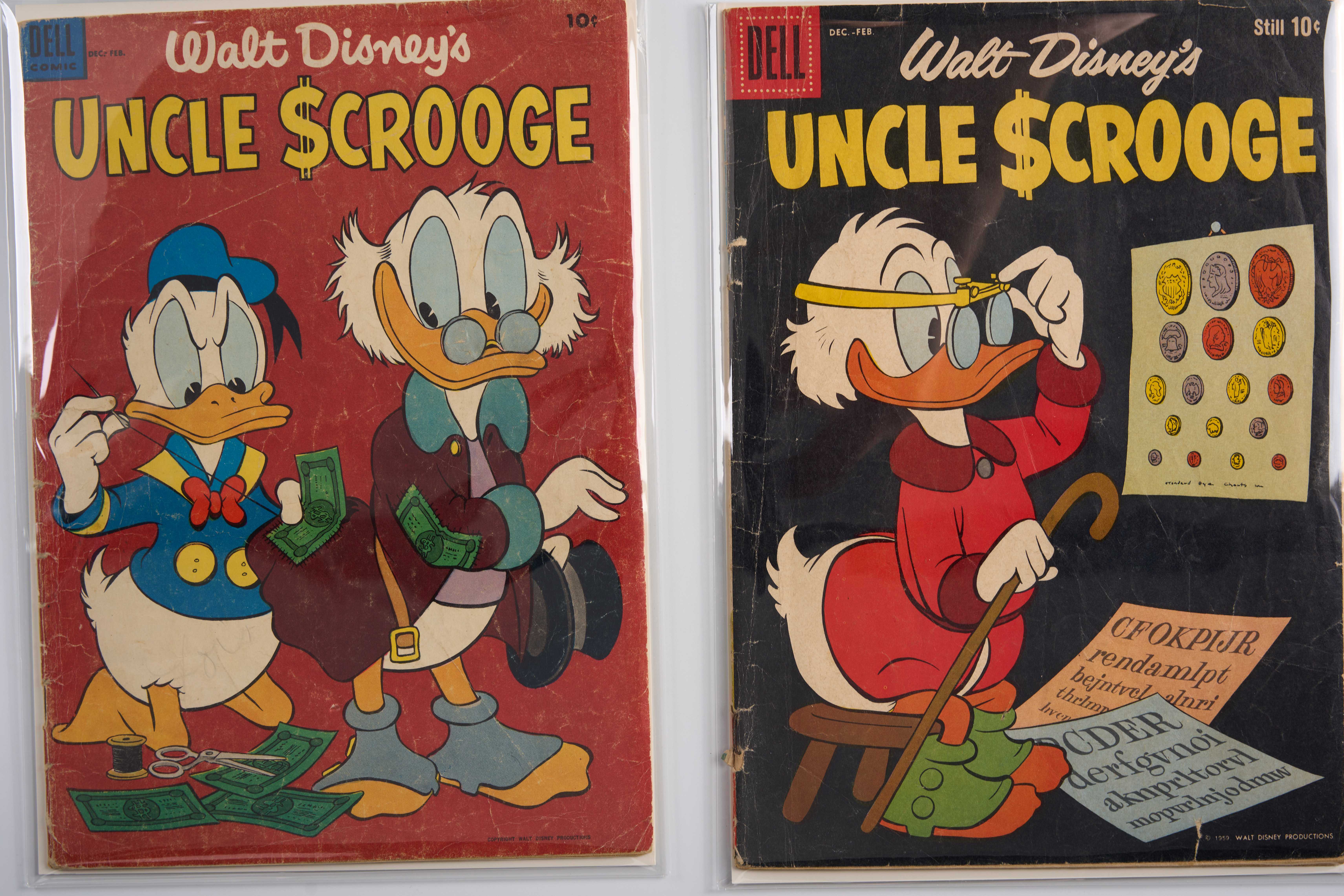 Walt Disney's Uncle Scrooge Covers By Carl Barks (Dell Comic, 1953-1961) Bundle of 5