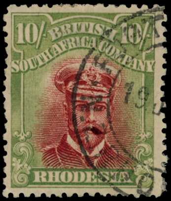 1917-20 10/- Head Die IIIA, perf 14. Fine...