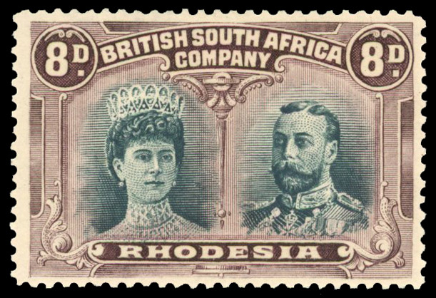 † 8d slate-green and deep dull purple SG 148, re-entry mint