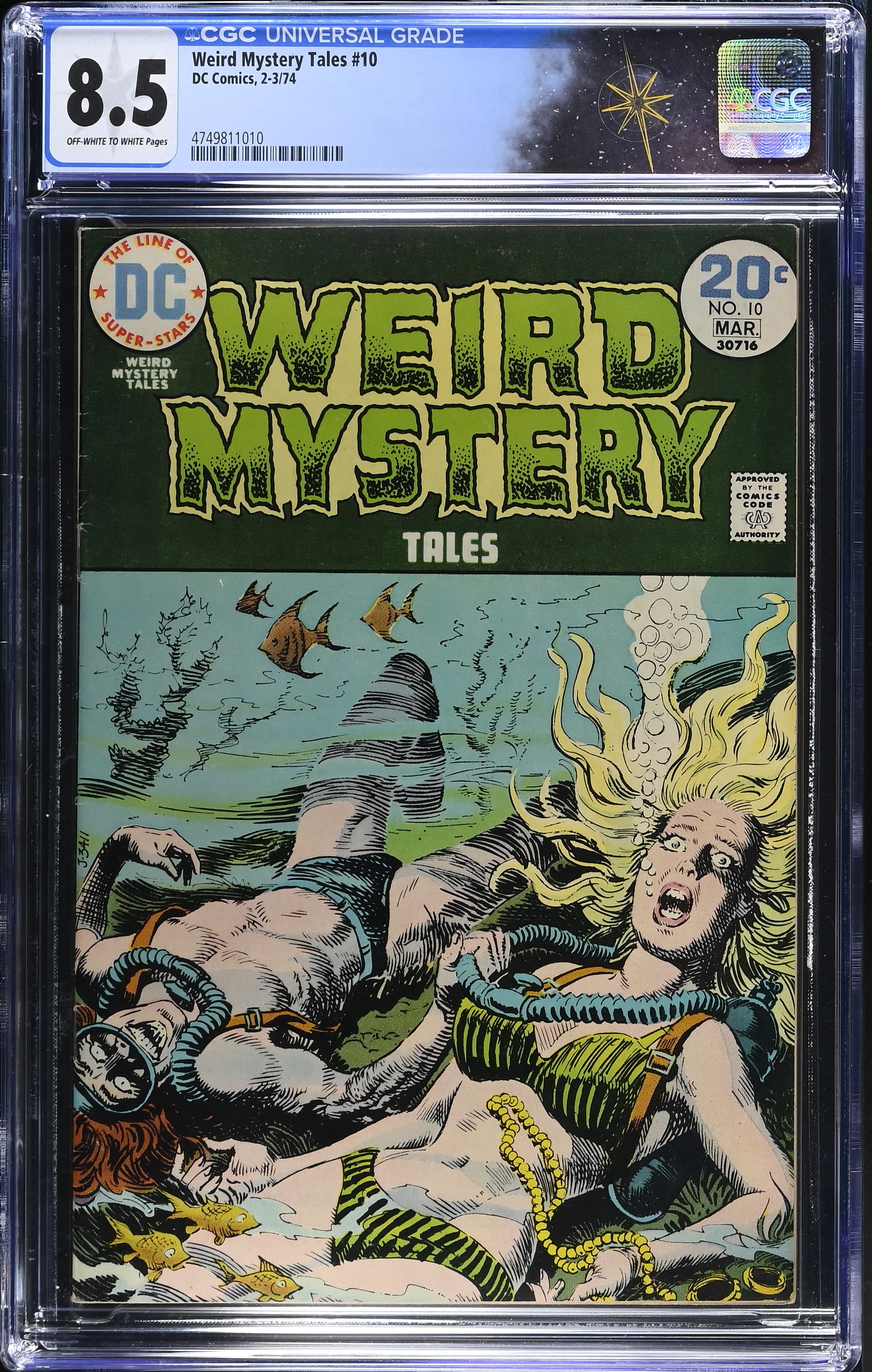 Weird Mystery Tales #10 CGC 8.5 Cover by Luis Dominguez (DC Comics, 1974) Off-White to White Pages