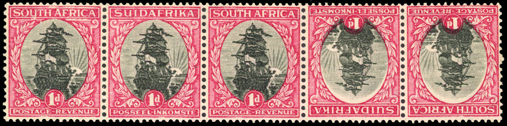 South Africa SG 43a strip mint