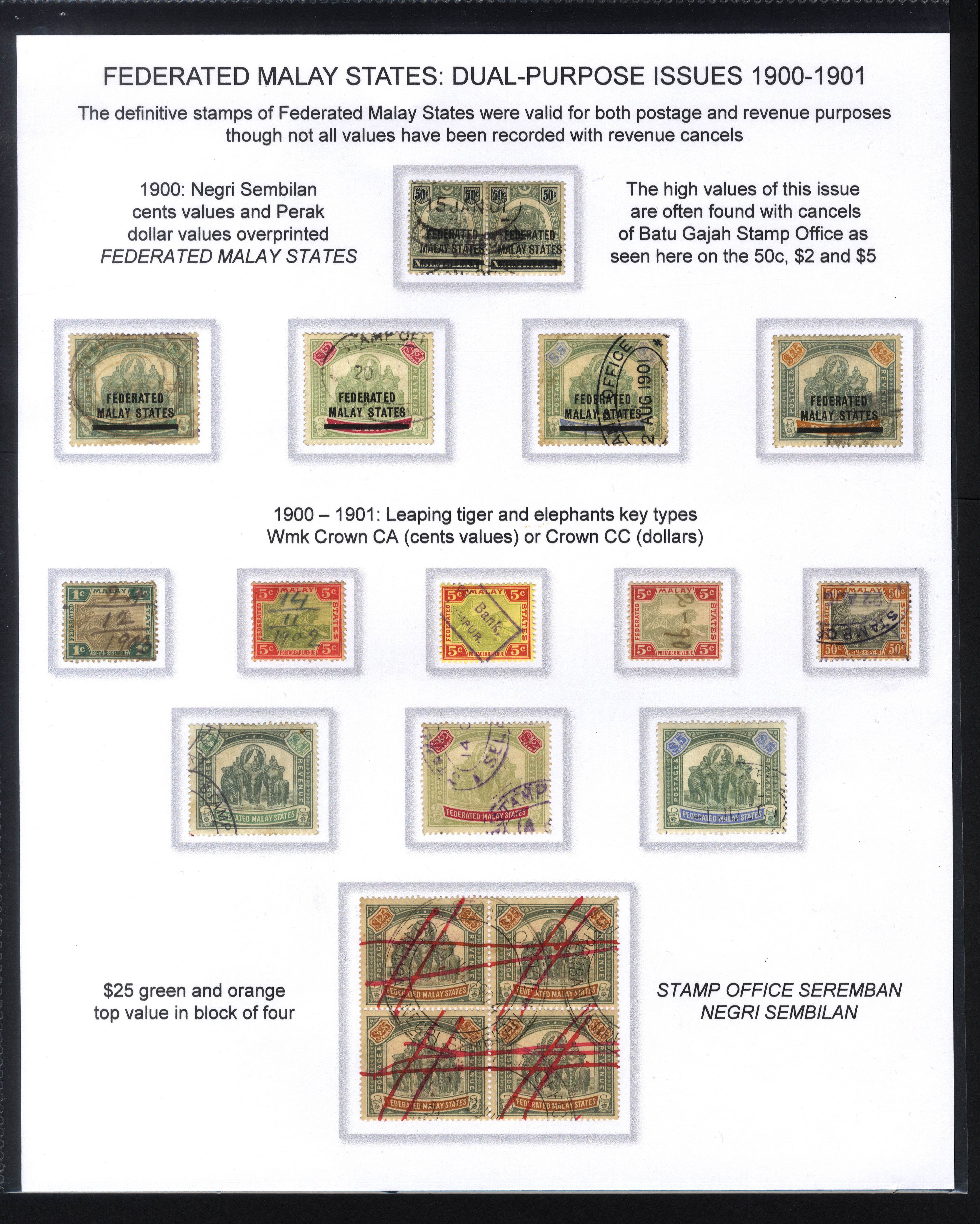 FMS Revenue use of Postage & Revenue stamps 1900-34
