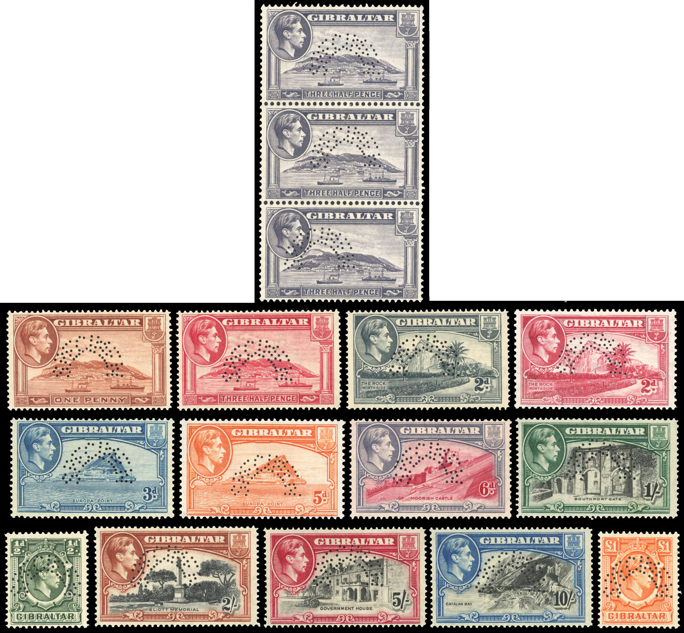 Gibraltar SG 121s-131s Specimens