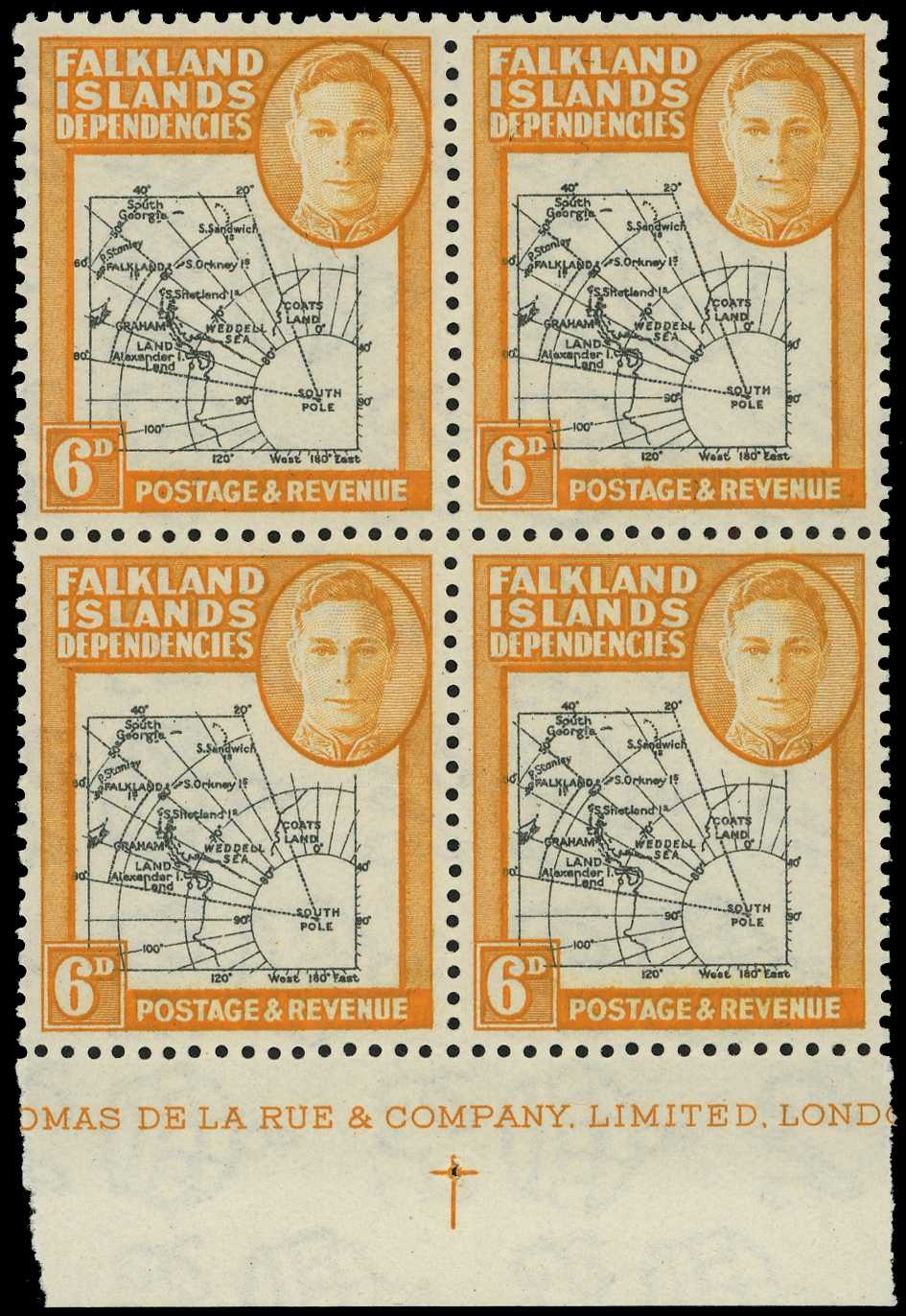 1946-9 Thick Maps 6d black and ochre...