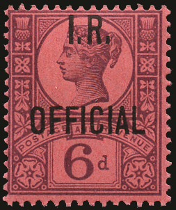 SGO18 1901 6d Purple/Rose-red (I.R. Official) M/M