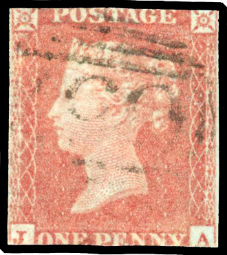1841 1d Red-brown Pl.175 (JA, Alphabet II, Wmk. Inverted). Used example 