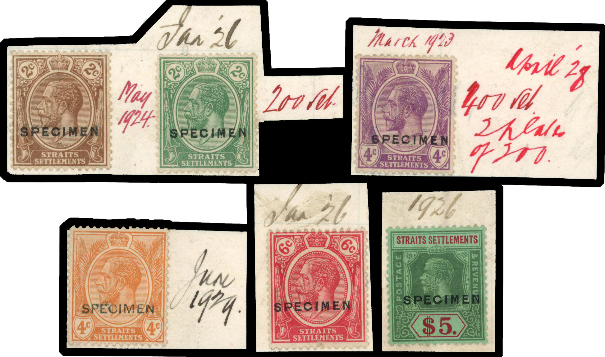 Straits Settlements 1921-33 DLR file copies to $5