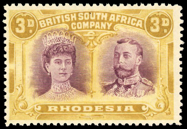 RSC I variant 3d deep reddish purple and ochre, pale shades, #5 mint