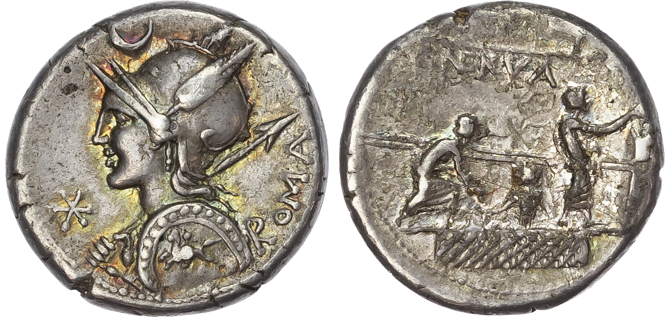 P. Licinius Nerva (113-112 BC) AR Denarius, Rome, 3.94g. 
