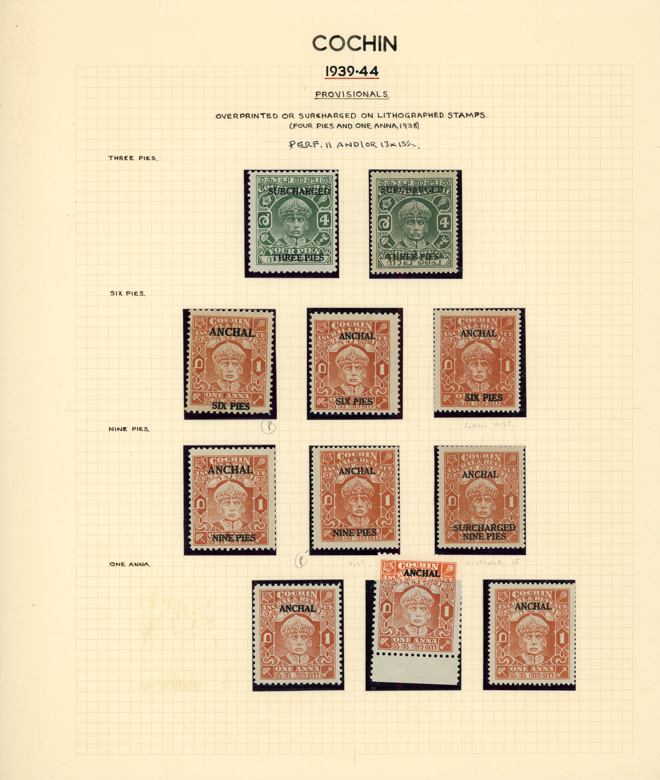 Cochin SG 74/84 mint group