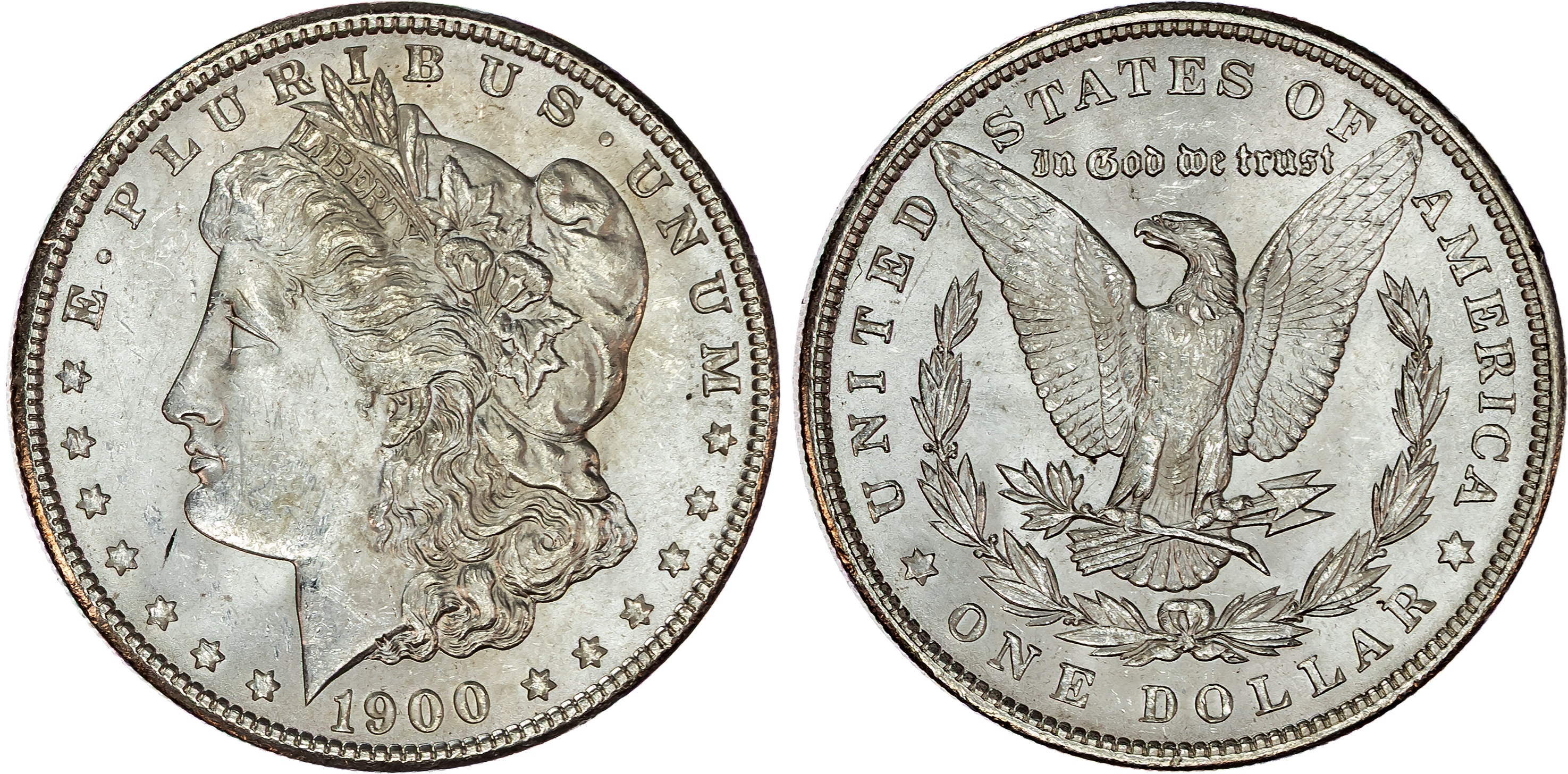 USA , silver Morgan Dollar, 1900, Philadelphia, 26.69g (KM 110). About Uncirculated.…