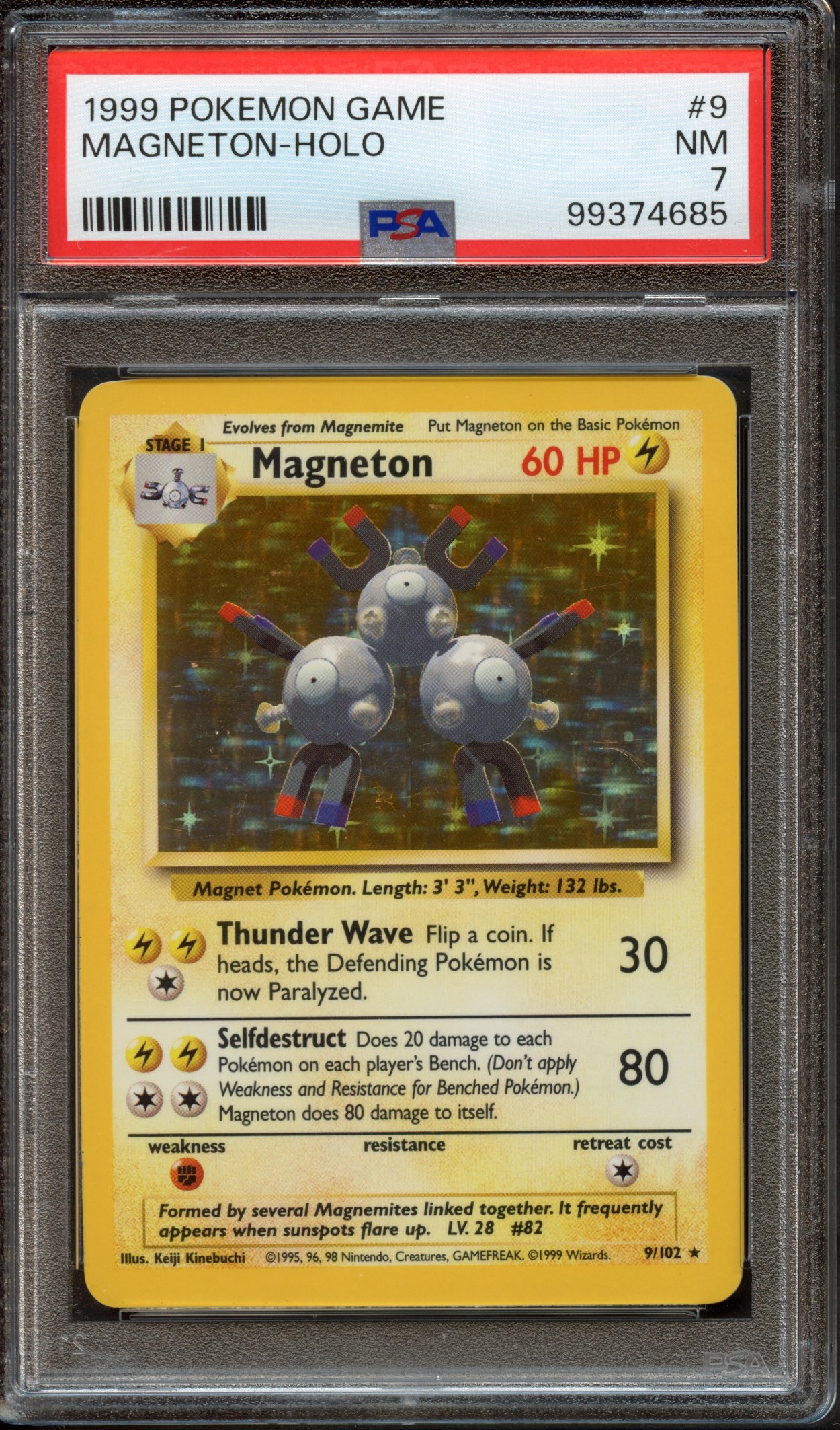 PSA 7 Magneton Holo #9 - Base Set Unlimited 1999