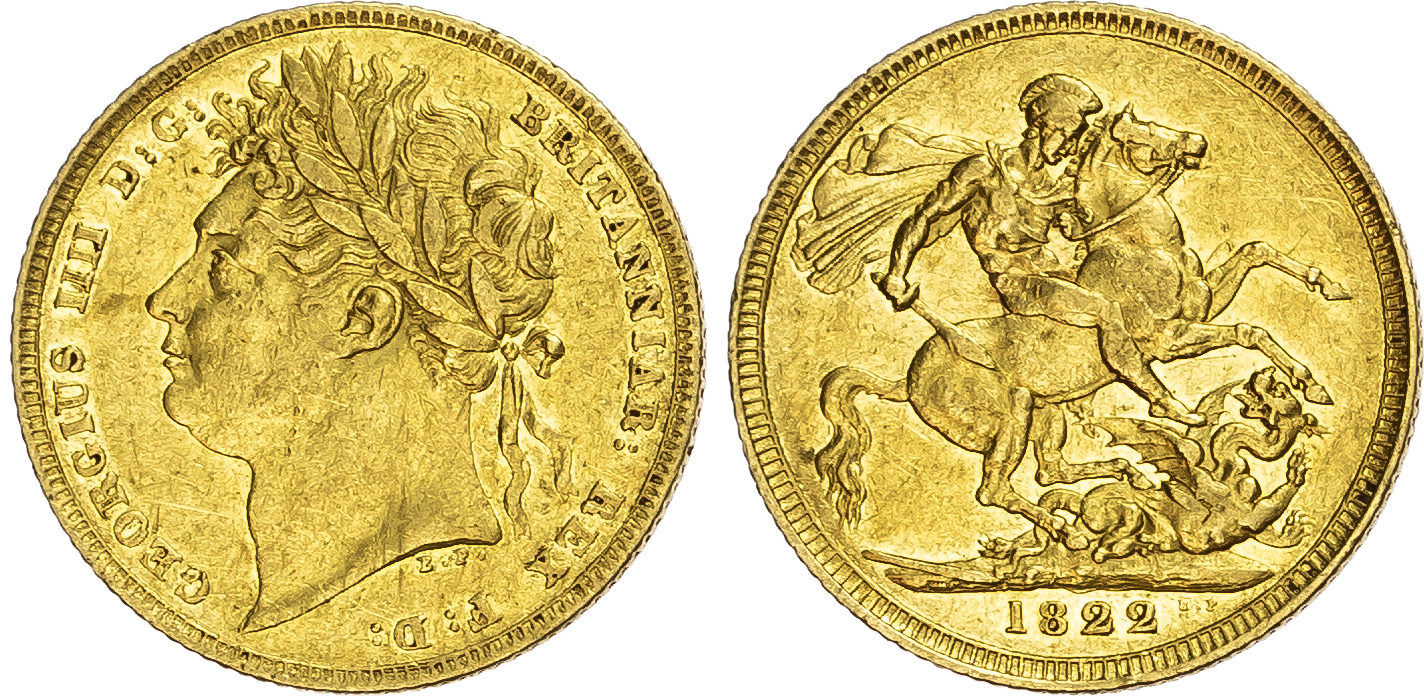 George IV (1820-1830), Sovereign, 1822