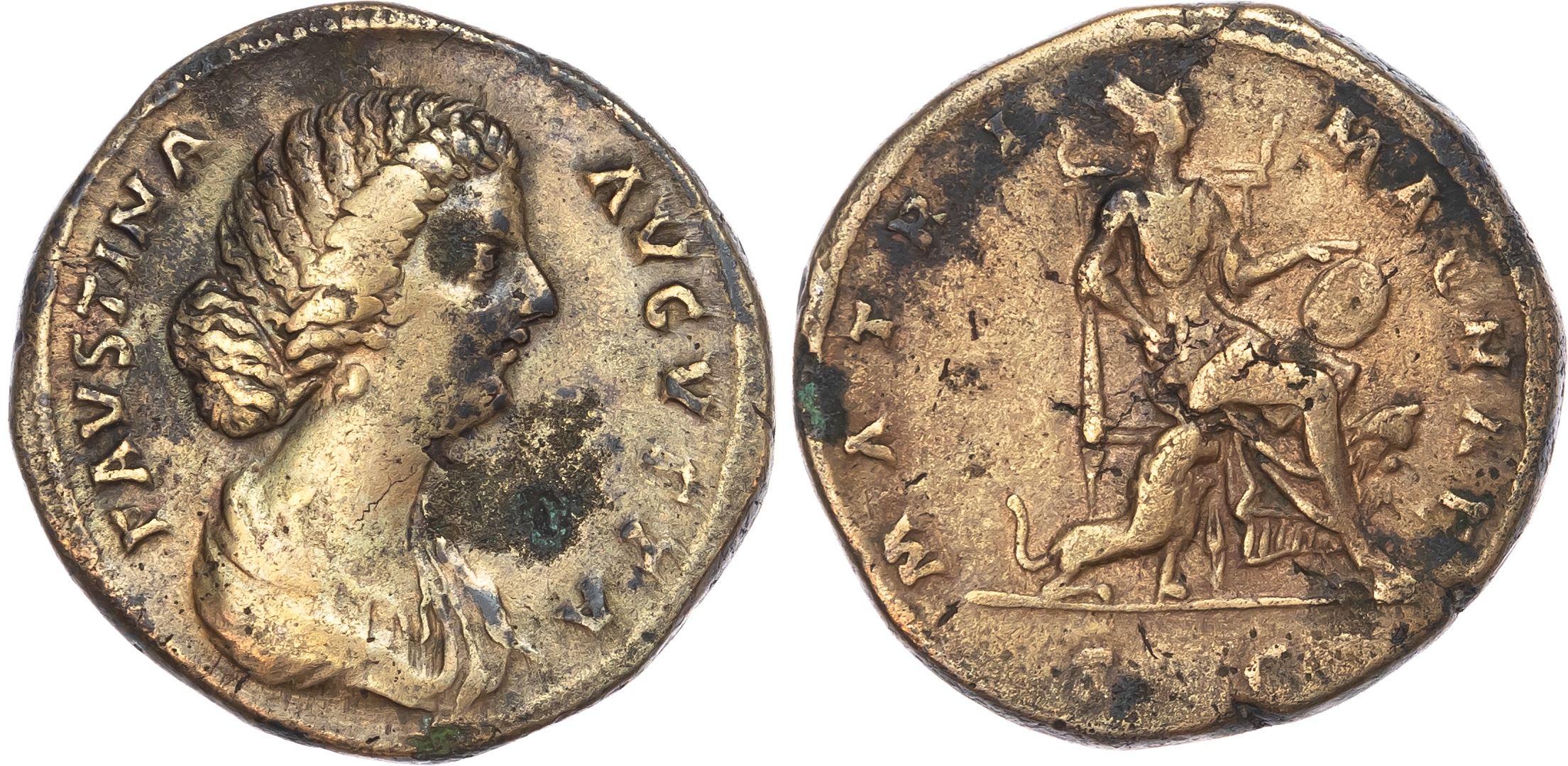 Faustina II (Augusta, AD 147-175) AE Sestertius, Rome, AD 161-175, 24.49g. 