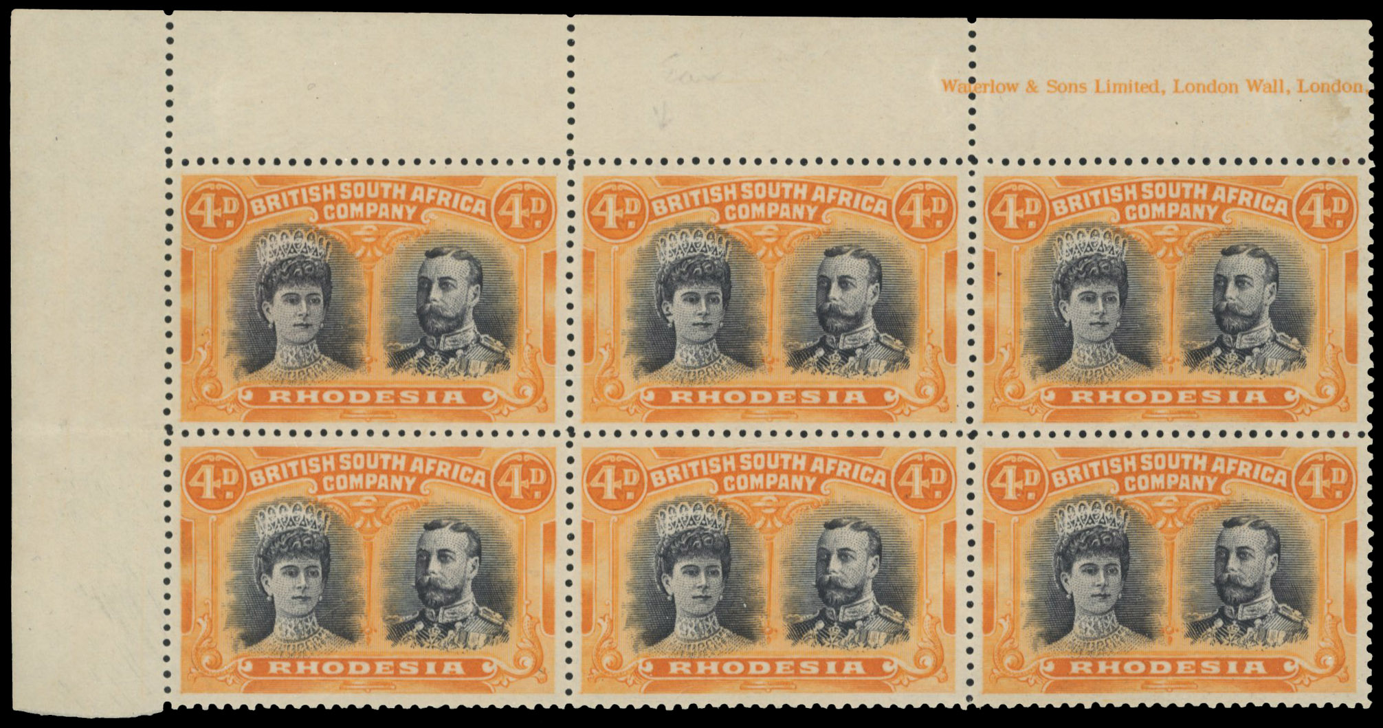 4d greenish black and orange block SG 138, positionn 2 gash in ear