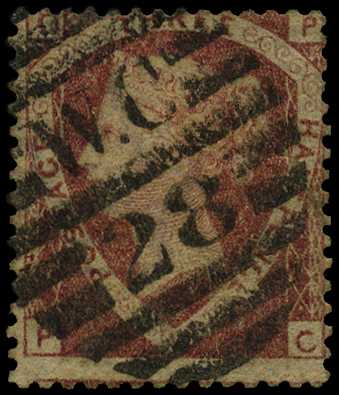 1870-74 1½d rose-red, plate 1, showing 'ERROR...