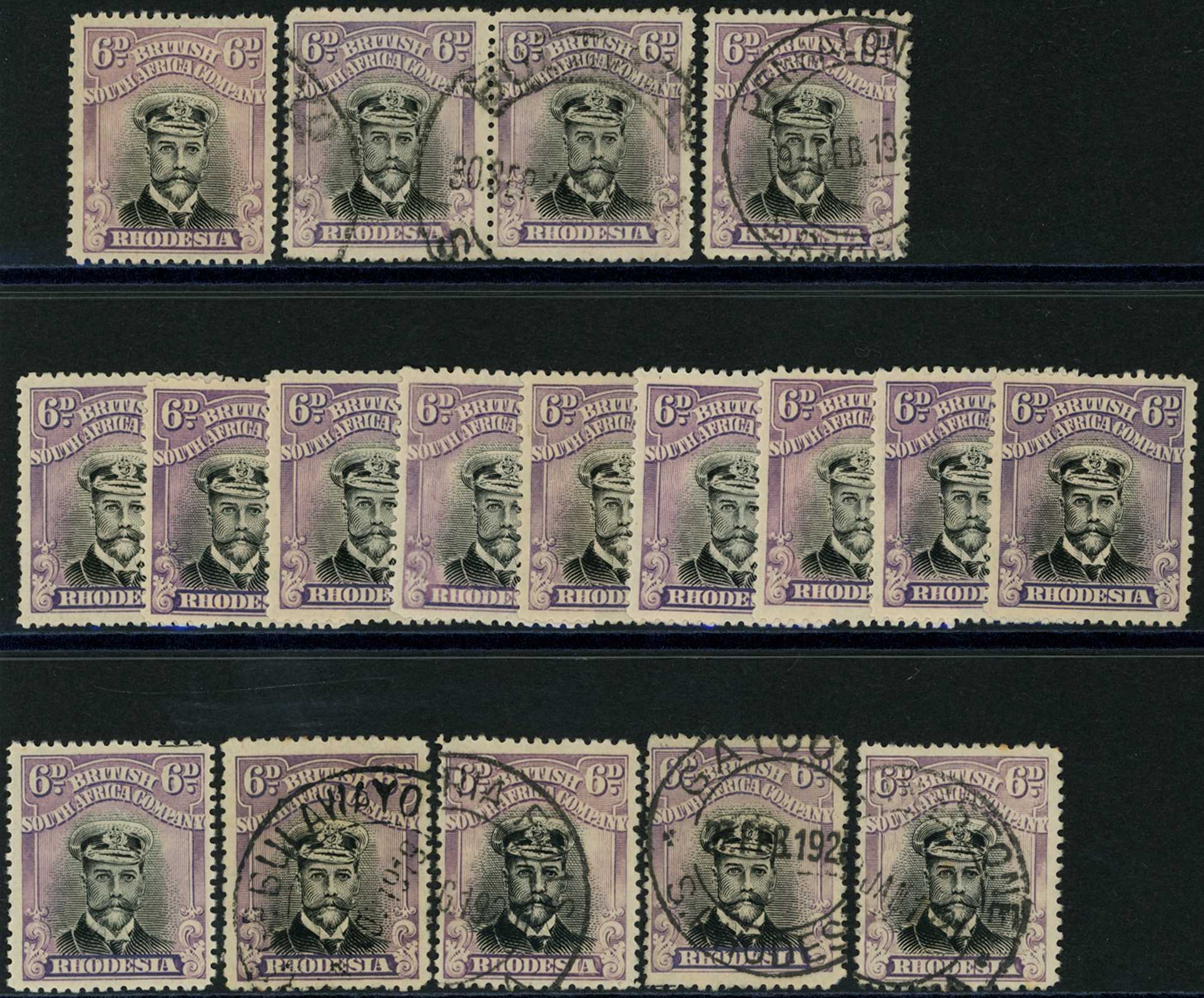 1918-21 6d Head Die IIIB, perf 14, toned...
