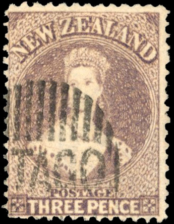 New Zealand SG 74 1862-64 3d brown-lilac used