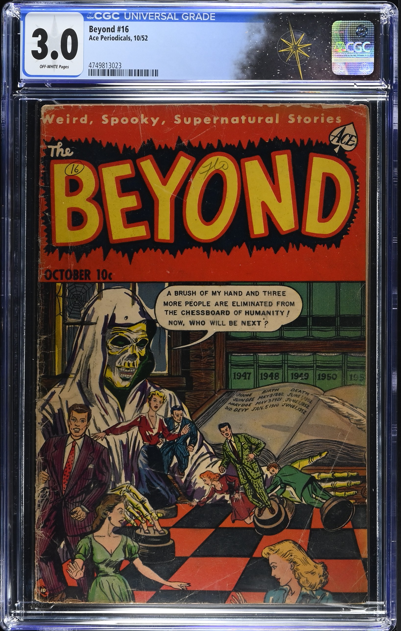 Beyond #16 CGC 3.0 Cover by John Chilly (Ace Periodicals, 1952) Off-White Pages