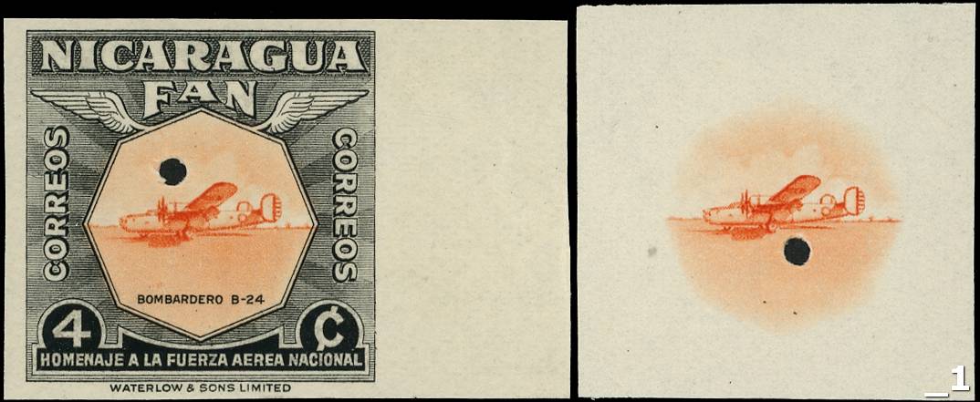 Nicaragua 1954 National Air Conference Waterlow proofs of 4c SG 1212var