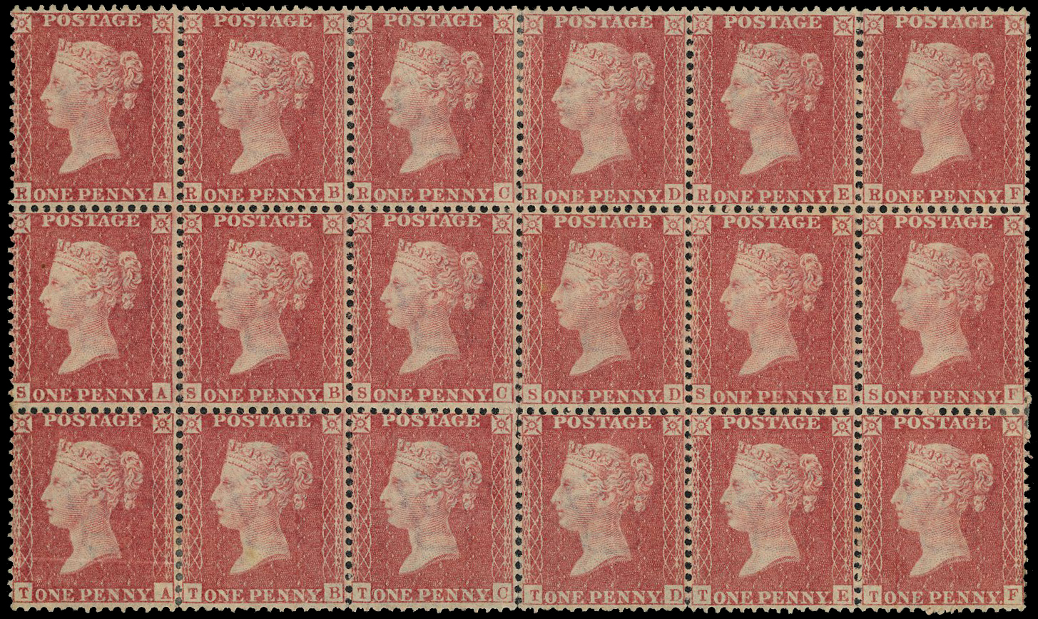 Great Britain SG 39 block of 18 mint 