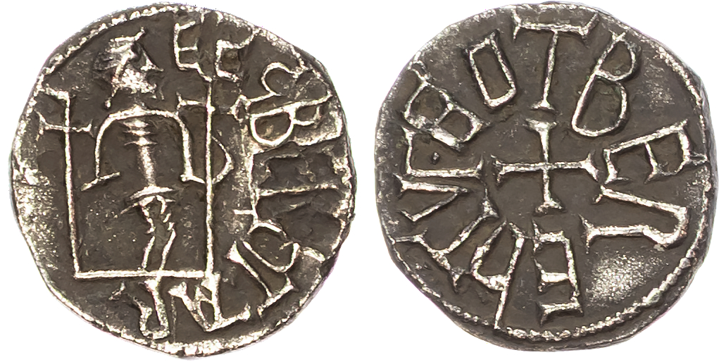 Northumbria, Eadberht (737-758), with Archbishop Ecgberht, AR Sceat, 0.90g. 