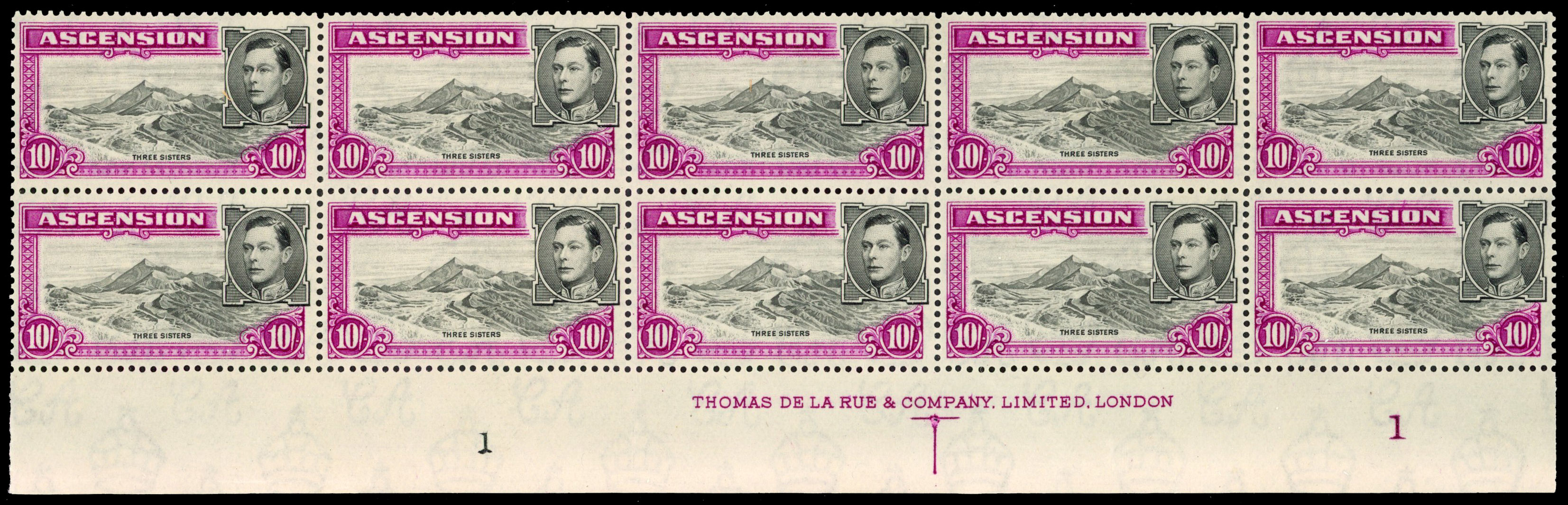 Ascension SG 47 Plate/imprint block mint