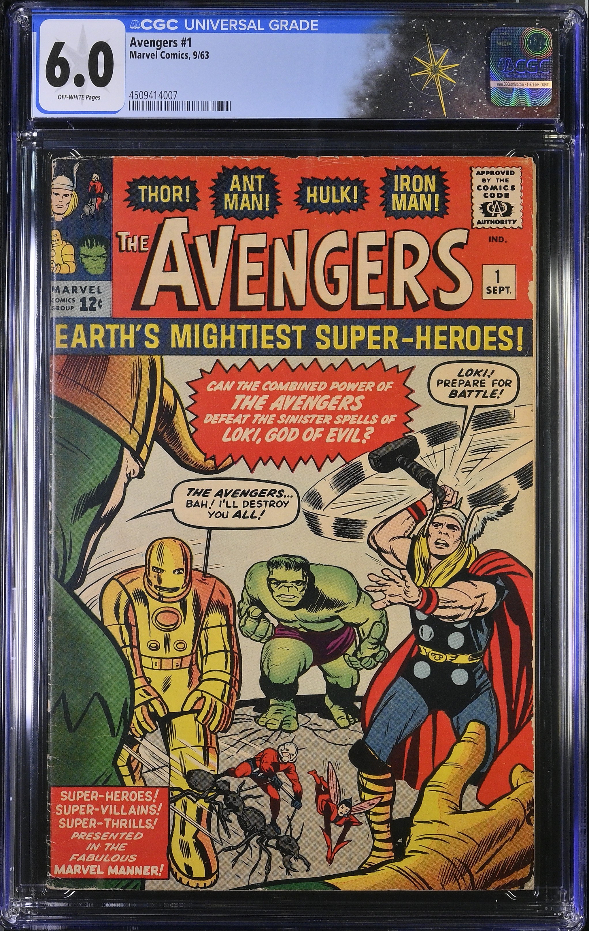 Avengers #1 (Marvel Comics, 1963) CGC 6.0 - First appearance and Origin of The Avengers