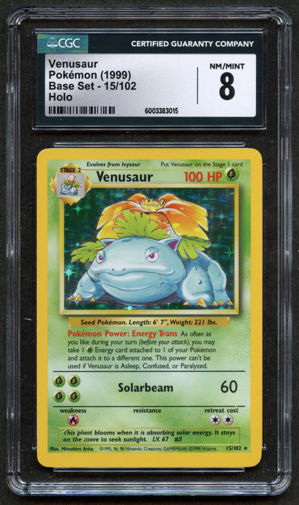 CGC 8 - Venusaur – Base Set (1999) 