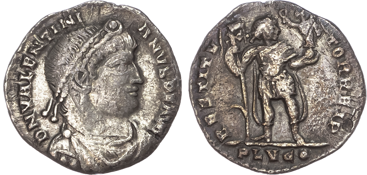 Valentinian I (AD 364-375) AR Siliqua, Lugdunum, 1st Officina, AD 366, 1.84g. 