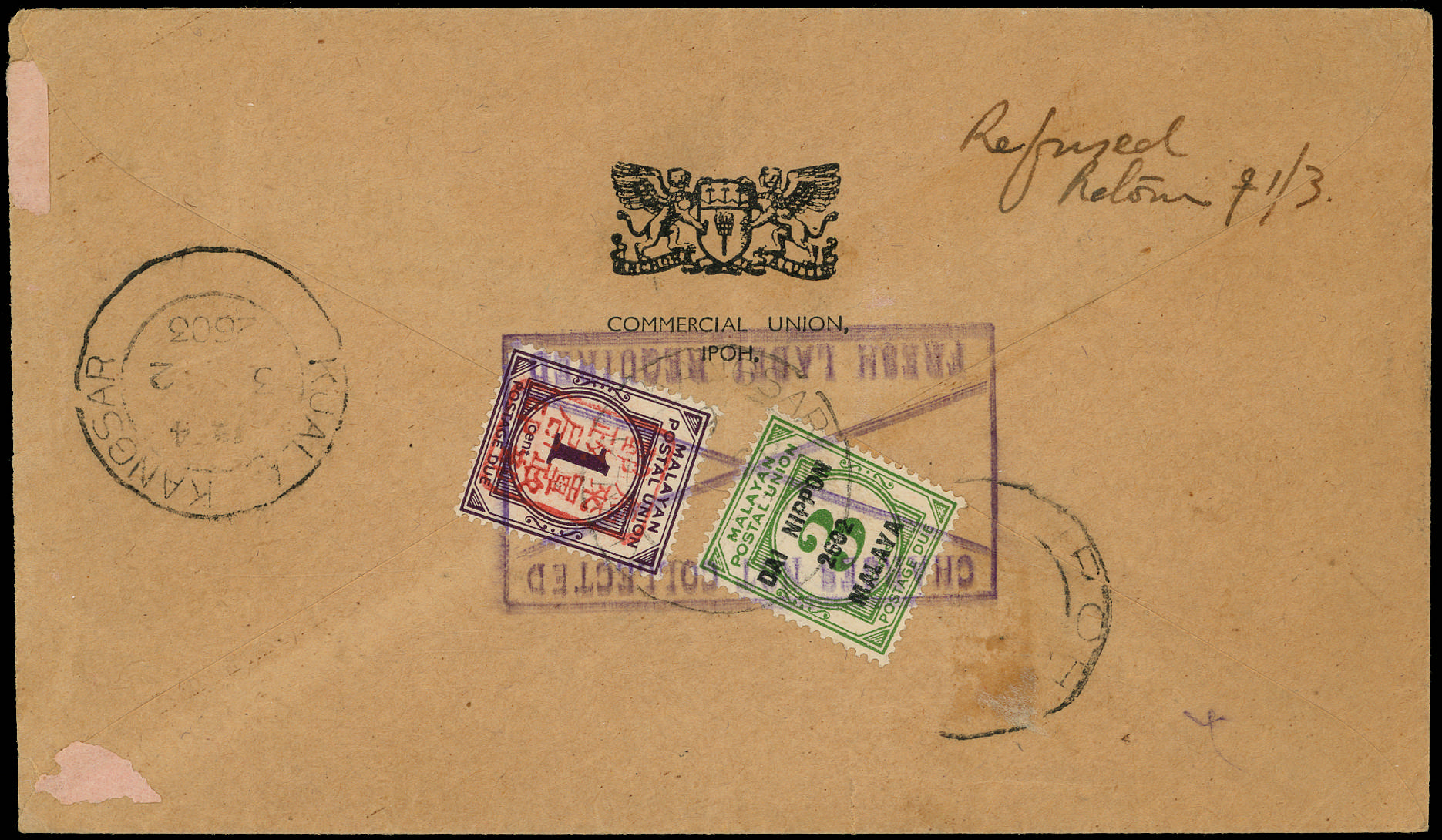 MALAYA JAP OCC 1943 SGJD21a, JD29 Cover