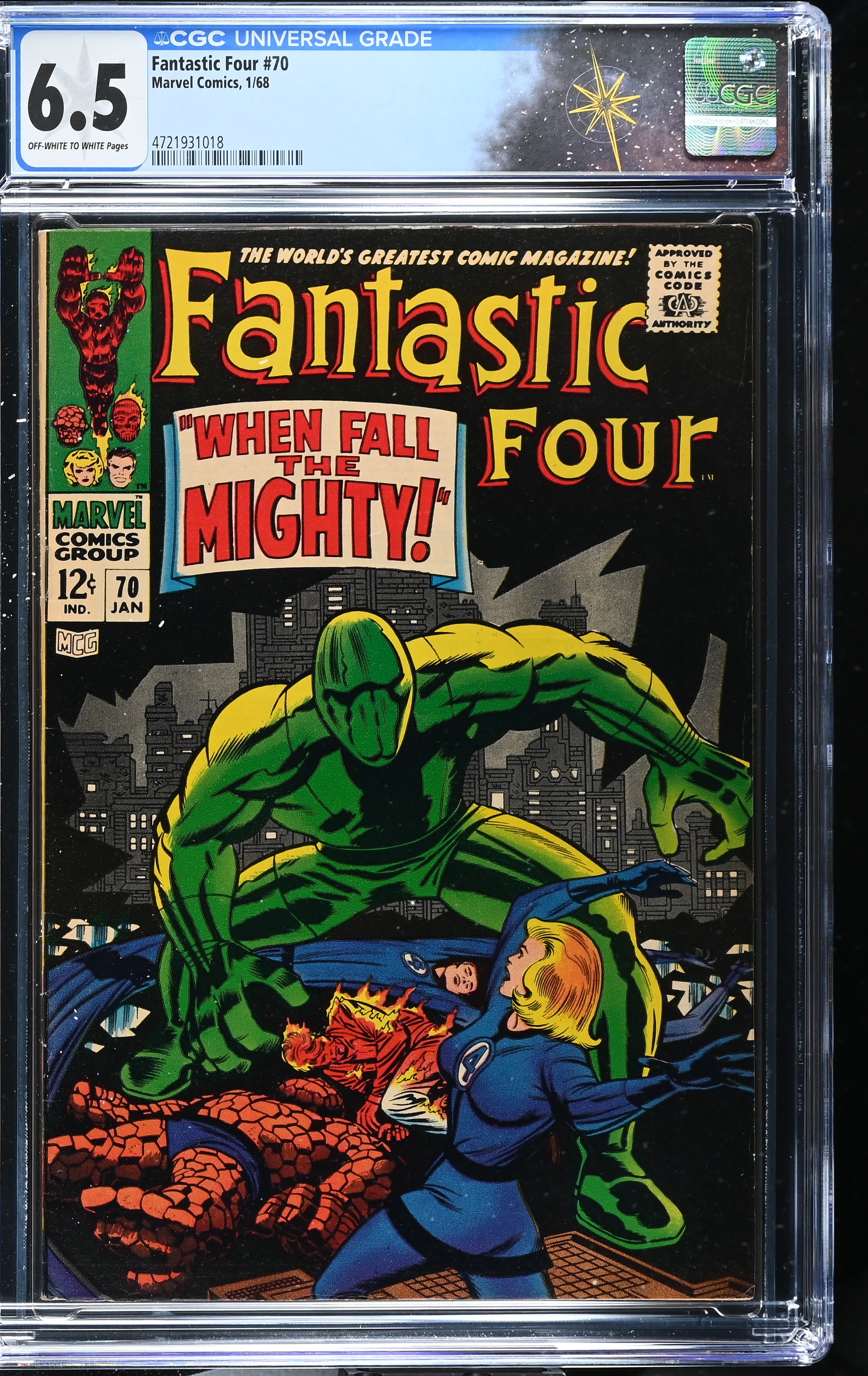 Fantastic Four #70 CGC 6.5 "When Fall the Mighty!" (Marvel Comics, 1968) Off-White to White Pages