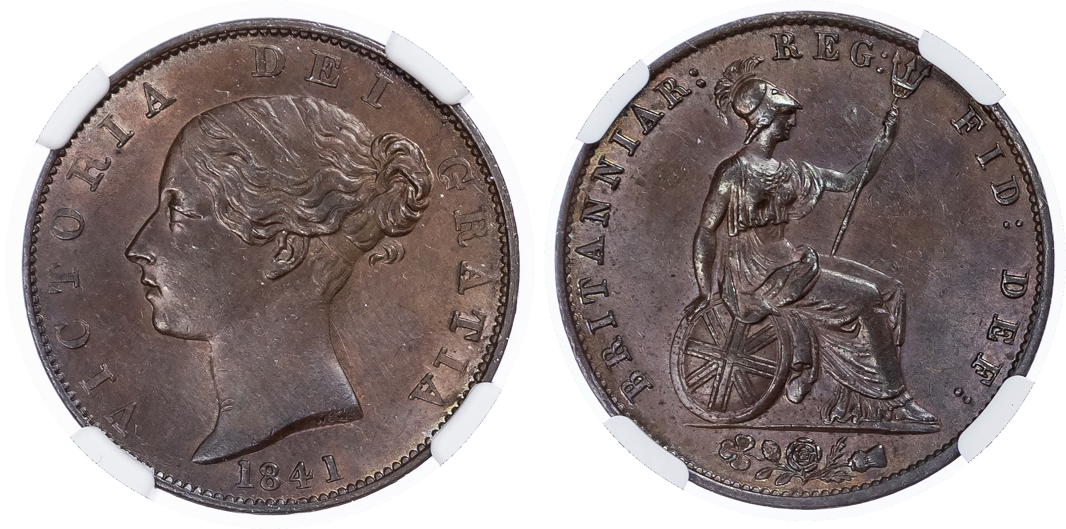 Great Britain. Victoria CU Halfpenny. 1841. 