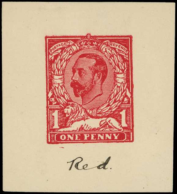 1910 1d carmine-red Downey head, HENTSCHEL...