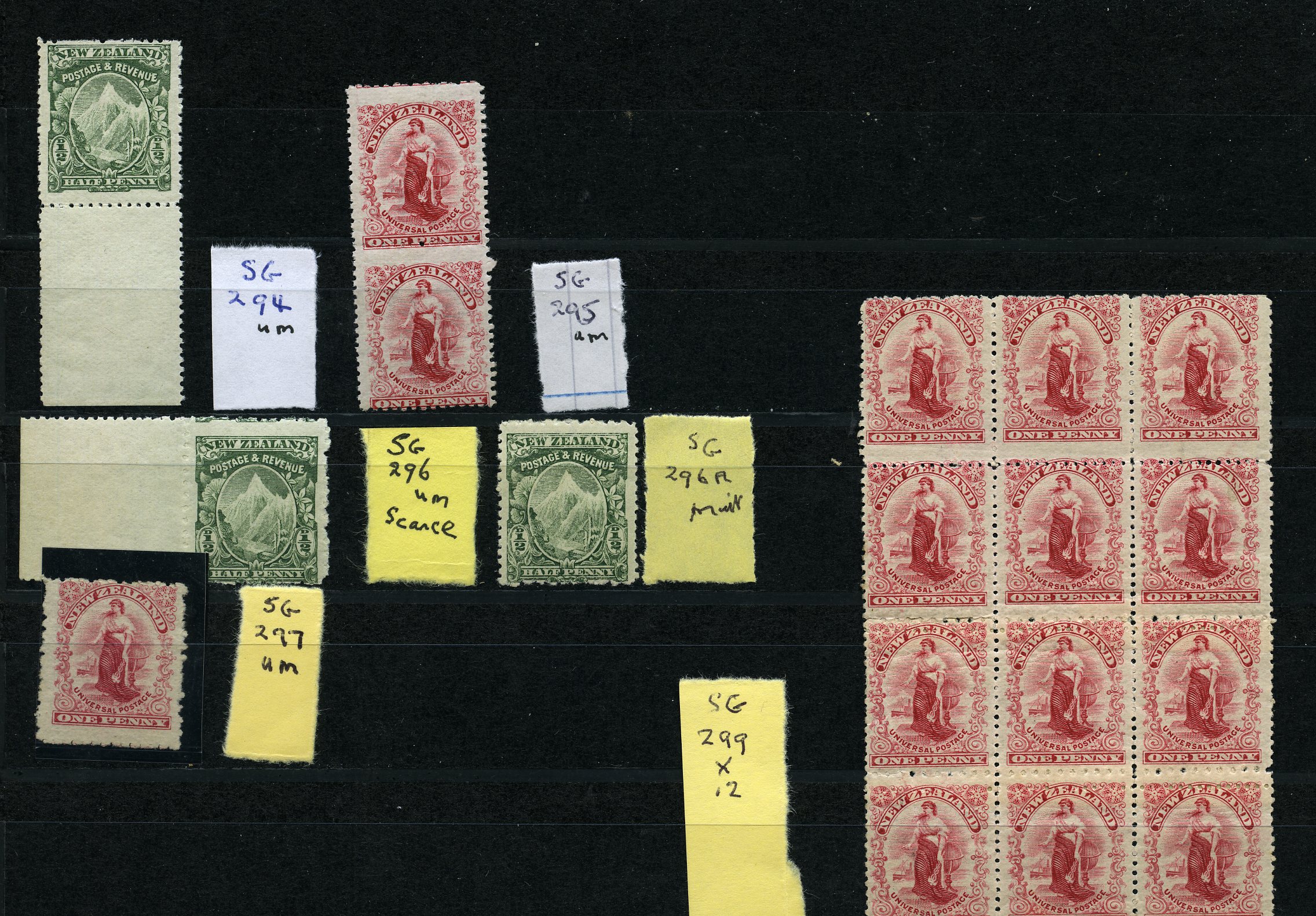 1902 (Jan.) Cowan unwatermarked paper ½d and...