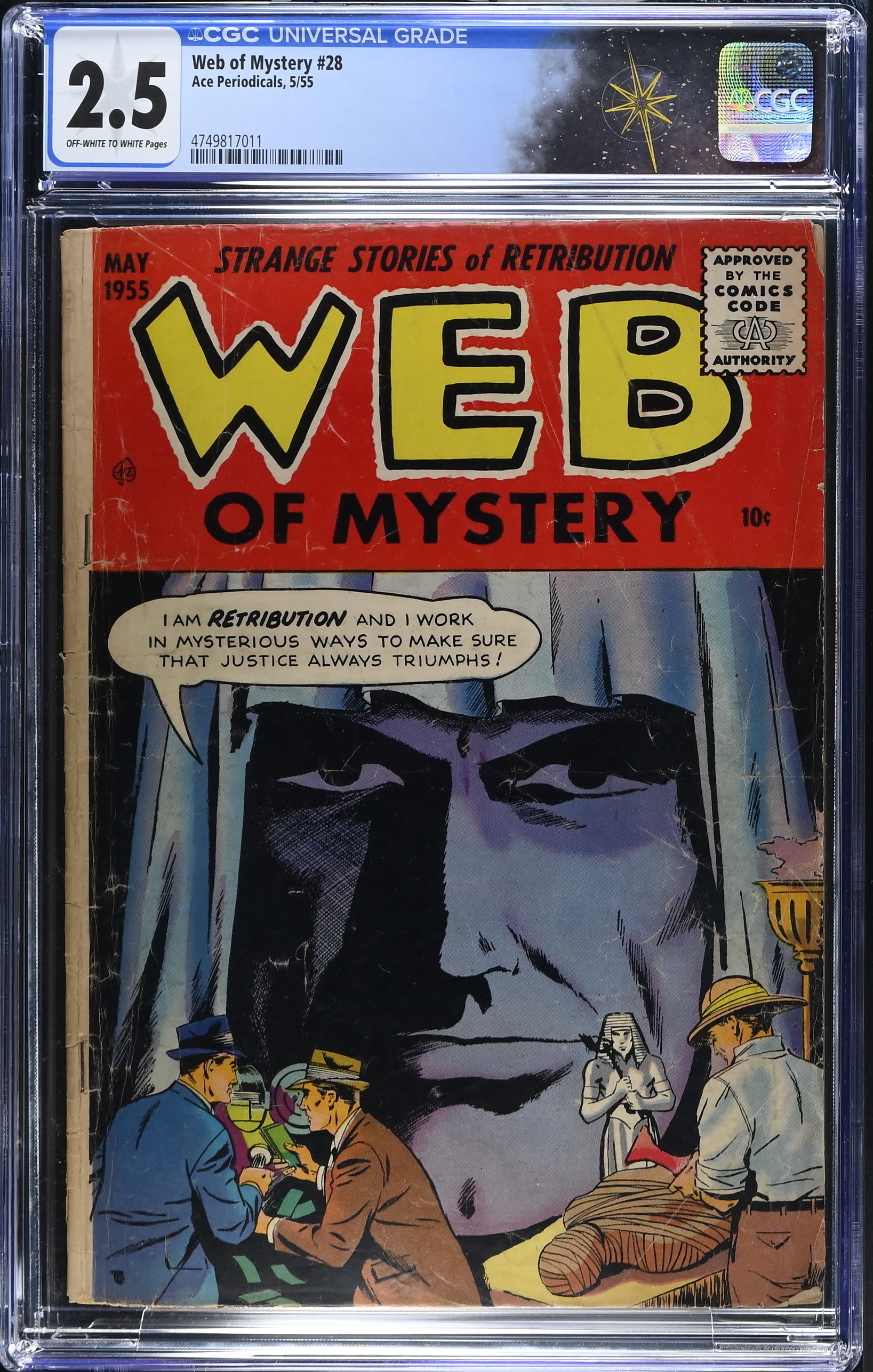 Web of Mystery #28 CGC 2.5 1st Comics Code Approved Issue (Ace Periodicals, 1955) Off-White to White Pages