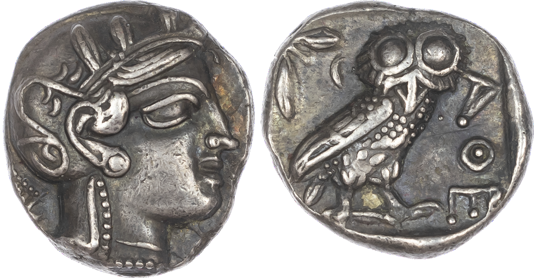 Attica, Athens (c. 454-404 BC) AR Tetradrachm, contemporary imitation of full weight, 17.22g. Helmeted head of Athena facing