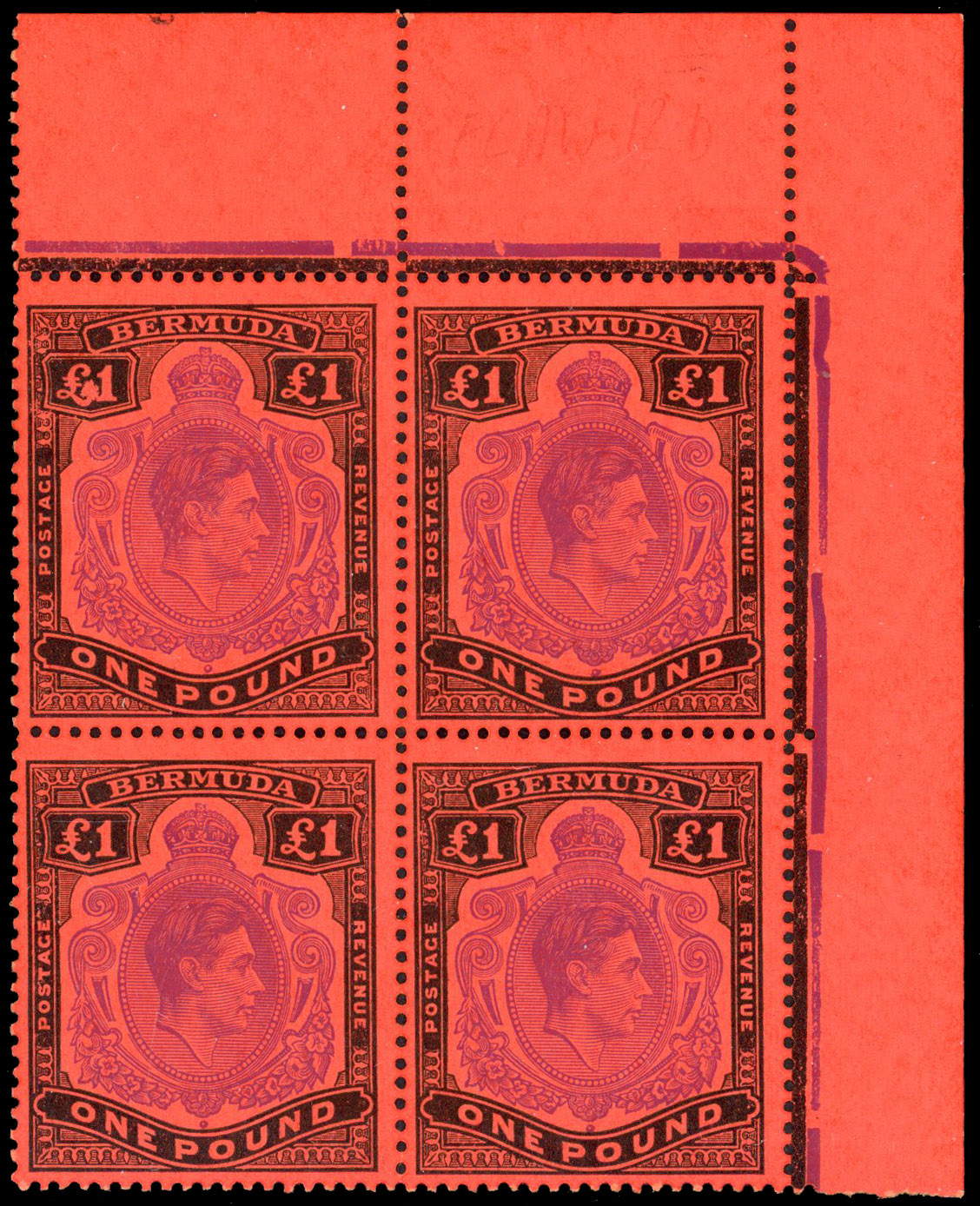 Bermuda SG 121d, da block mint