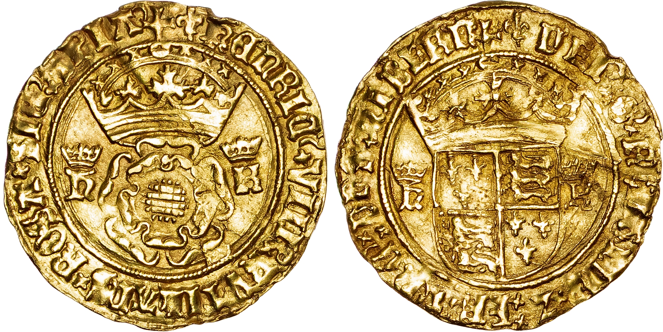 Henry VIII (1509 1547), AV Crown of the Double Rose, Second Coinage (1526 1544), Tower (London) mint, mm. lis. 
